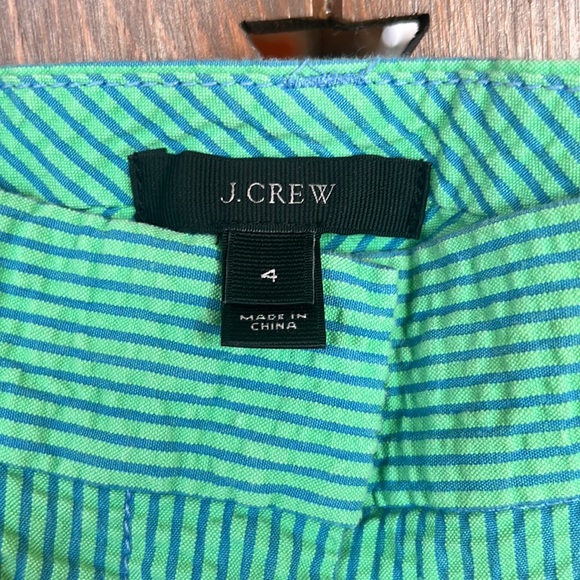 J. Crew seersucker shorts size 4 blue green - Picture 2 of 4